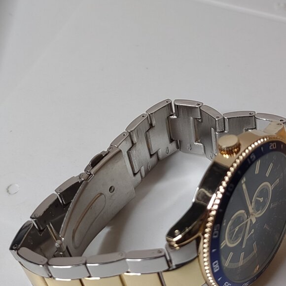 8 Inch Blue Watch With Two Tone Band - Picture 8 of 12